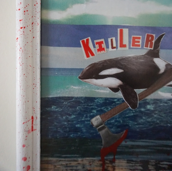 Killer Whale Mixed Media Collage - Picture 3 of 4